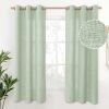 Natural Linen Curtains 63 Inch Length 2 Panels Bronze Grommet Linen Textured Short Window Drapes Light Filtering for Living Room Bedroom, 52 X 63 Inch
