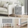 Nightstand, Bedside Table Small Dresser with Removable Fabric Drawers, End Table Side Table, Bedroom Furniture, Night Stand for Bedroom, Office, Cloud White and Dove Gray