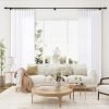 Pure White Linen Curtains 90 Inch Length for Living Room Bedroom 2 Panels Set Rod Pocket Light Filtering Semi Sheer Window Curtains 52 Inch Width Boho Farmhouse Linen Drapes, W52xL90