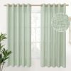 Natural Linen Curtains 63 Inch Length 2 Panels Bronze Grommet Linen Textured Short Window Drapes Light Filtering for Living Room Bedroom, 52 X 63 Inch