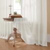 Linen Curtains for Living Room,Semi-Sheer Curtains 90 Inches Long,Living Room Curtains 2 Panel Sets,White Curtains Pinch Pleated Curtains & Drapes(W52 x L90 Inch, Off-White)