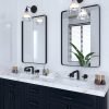Black Bathroom Mirror for Wall, 24 x 36 Inch Rounded Rectangle Metal Framed Bathroom Wall Vanity Mirror Farmhouse, 1/4-inch Shatterproof Glass | Ultra-Flush Hanging