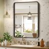 Black Bathroom Mirror for Wall, 24x36 Inch Rectangular Black Metal Framed Mirror, Modern Wall Mounted Vanity Mirror for Bathroom, Vertical or Horizontal