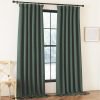 Faux Linen Curtains 90 inches Long for Doorway, Pinch Pleated Thick Room Darkening Window Treatments Noise Reducing Privacy for Living Room/Bedroom, Natural, W34 x L90, 2 Panels
