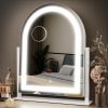 Makeup Vanity Mirror with Lights 15.2" Large LED Lighted Mirror, Hollywood Make Up Mirror with Lighting for Bedroom Tabletop, Smart Touch, Detachable 10X Magnification 360° Rotation, (White)