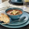 12 Piece Melamine Dinnerware Set - Durable, Dishwasher Safe Plates and Bowls - Casual Dining, Parties, Blue Dish Set Organica Blue Collection