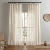 Linen Curtains for Living Room,Semi-Sheer Curtains 90 Inches Long,Living Room Curtains 2 Panel Sets,White Curtains Pinch Pleated Curtains & Drapes(W52 x L90 Inch, Off-White)