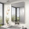 20x30 Silver Bathroom Mirror, Silver Wall Mirror for Vanity, Brushed Metal Framed Rectangle Mirror, Anti-Rust, Brushed Nickel,Shatterproof, Round Corners(Horizontally/Vertically)