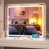 81e814AsRoL._AC_SL1500 Vanity Mirror with Lights, 10"×12" LED Makeup Mirror, Lighted Makeup Mirror with Lights, Smart Touch Control Dimmable 3 Modes Light 360°Rotation White