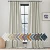Faux Linen Curtains 90 inches Long for Doorway, Pinch Pleated Thick Room Darkening Window Treatments Noise Reducing Privacy for Living Room/Bedroom, Natural, W34 x L90, 2 Panels