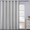 Linen Textured 100% Blackout Curtain 100x96 Inch Extra Wide Patio Sliding Door Curtain Solid Thermal Insulated Room Curtain for Bedroom, Living Room (1 Panel, White)