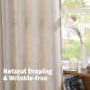 Natural Linen Curtains 63 Inch Length 2 Panels Bronze Grommet Linen Textured Short Window Drapes Light Filtering for Living Room Bedroom, 52 X 63 Inch