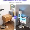 Floating Nightstand with Charging Station and LED Lights, Floating Bedside Table with Drawers Wall Mounted Nightstands,for Bedroom Room, 21.3" x 11.8" x 10",White