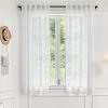 White Linen Sheer Curtains 96 Inch Length for Extra Wide Windows 84 Inch Width 2 Panel Back Tab Pocket Light Filter Semi Sheer Long Skinny Curtains for Living Room Rustic Farmhouse 8 FT Wide 84 x 96