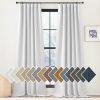 Faux Linen Curtains 90 inches Long for Doorway, Pinch Pleated Thick Room Darkening Window Treatments Noise Reducing Privacy for Living Room/Bedroom, Natural, W34 x L90, 2 Panels