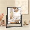 Hollywood Vanity Mirror with Lights 8 Dimmable Bulbs, 3 Color Light, Touch Control, LED Lighted Makeup Mirrors for Dorm, Detachable 10X Magnification Mirror Black