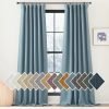 Faux Linen Curtains 90 inches Long for Doorway, Pinch Pleated Thick Room Darkening Window Treatments Noise Reducing Privacy for Living Room/Bedroom, Natural, W34 x L90, 2 Panels