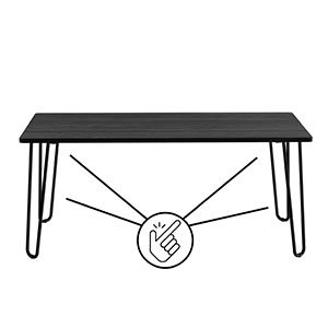 LAVISH HOME Modern Industrial Coffee Table with Hairpin Legs