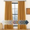 Faux Linen Curtains 90 inches Long for Doorway, Pinch Pleated Thick Room Darkening Window Treatments Noise Reducing Privacy for Living Room/Bedroom, Natural, W34 x L90, 2 Panels