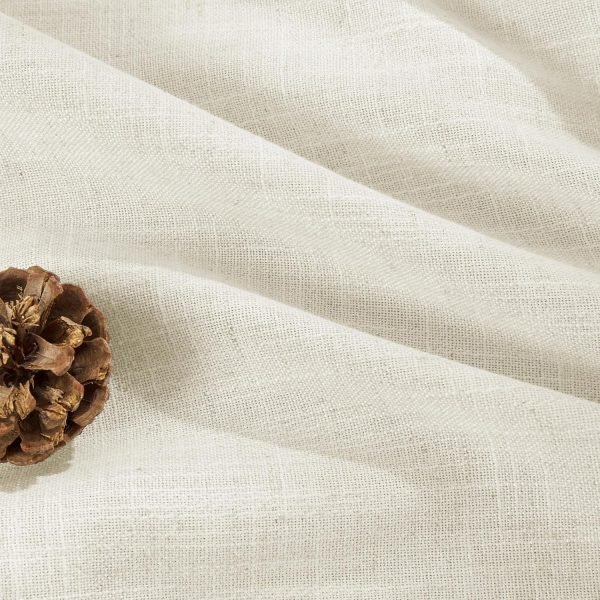 Linen Curtains 2 Panel Set,Light Filtering, Ivory on Linen Curtains 96 Inch Curtains for Living Room, Cream Drapes 96 Inches Long Rod Pocket Back Tab Curtains (96" L x 52" W)