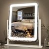 Vanity Mirror with Lights - 15"x12.6" LED Lighted Makeup Mirror, Large Makeup Mirror with Lights, Touch Screen with 3-Color Lighting, Dimmable, for Vanity Desk Tabletop, Bedroom