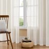 Linen Curtains for Living Room,Semi-Sheer Curtains 108 Inches Long,Living Room Curtains 2 Panel Sets,White Curtains Pinch Pleated Curtains & Drapes(W52 x L108 Inch, Off-White)