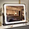 Vanity Mirror with Lights - 15"x12.6" LED Lighted Makeup Mirror, Large Makeup Mirror with Lights, Touch Screen with 3-Color Lighting, Dimmable, for Vanity Desk Tabletop, Bedroom