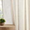 Linen Curtains for Living Room,Semi-Sheer Curtains 90 Inches Long,Living Room Curtains 2 Panel Sets,Cream Curtains Pinch Pleated Curtains & Drapes(W52 x L90 Inch, Linen)