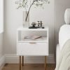 Nightstand,Small Bedside Table with Two Drawers,Bedside Furniture,Mid-Century Modern End Table with for Bedroom,Living Room