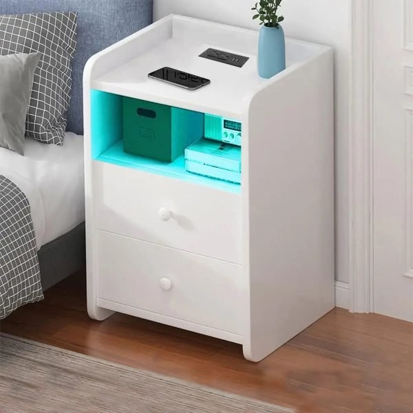 Nightstand with Drawers,White nightstand,End Table,Bedside Table,Bedside Cupboard,Bedside Cabinets,Small Spaces Side End