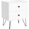 Nightstands，with 2 Storage Drawers Metal Legs Bedside Night Table for Storage in Bedroom, Stable Metal Frame，Nightstands