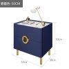 Nordic Bedroom Bedside Table Modern Narrow Rock Surface Nightstand 2 Drawers Wooden Bedroom Tables Night Stand
