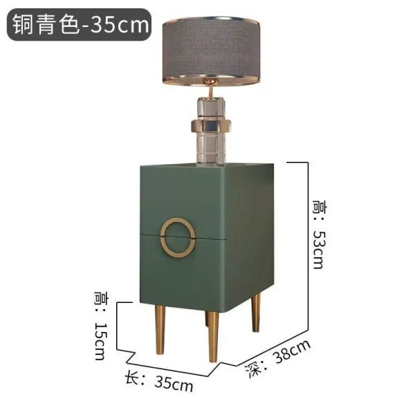 Nordic Bedroom Bedside Table Modern Narrow Rock Surface Nightstand 2 Drawers Wooden Bedroom Tables Night Stand