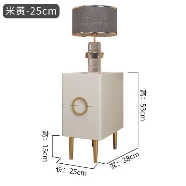 Nordic Bedroom Bedside Table Modern Narrow Rock Surface Nightstand 2 Drawers Wooden Bedroom Tables Night Stand