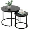 Round-Nesting-Coffee-Table-Side-Table-Set-of-2-End-Tables-for-Living-Room-Bedroom-Balcony_7c2bbc5e-475c-4e59-a75a-2d110da98d9b Round Nesting Coffee Table Side Table Set of 2 End Tables for Living Room Bedroom Balcony,Faux Marble Wooden Table 31IN