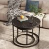 Round-Nesting-Coffee-Table-Side-Table-Set-of-2-End-Tables-for-Living-Room-Bedroom-Balcony_805be924-0639-4672-945f-0ce12369ae23 Round Nesting Coffee Table Side Table Set of 2 End Tables for Living Room Bedroom Balcony,Faux Marble Wooden Table 31IN