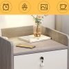 Simple Modern Nordic Bedside Table Drawer with Lock Storage Nightstand Sideboard Multi-Layer Storage Cabinet Bedroom Furniture