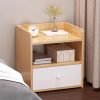 Simple Modern Nordic Bedside Table Drawer with Lock Storage Nightstand Sideboard Multi-Layer Storage Cabinet Bedroom Furniture
