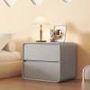 Simple Modern Solid Wood Leather Bedside Table Creative Light Luxury Bedroom Bedside Table Italian Simple Storage Cabinet 2024