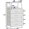 Tall 4 Drawers Dresser, Vertical Storage Tower for Bedroom,  Closet Organizer, Bedside Table , Wood Top, nightstand