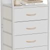 Tall 4 Drawers Dresser, Vertical Storage Tower for Bedroom,  Closet Organizer, Bedside Table , Wood Top, nightstand