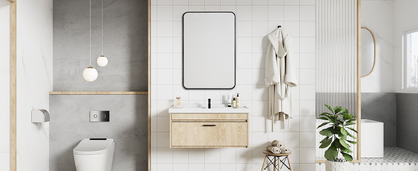 black bathroom mirrors for over sink