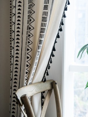 Geometric Semi-Blackout Window Curtains