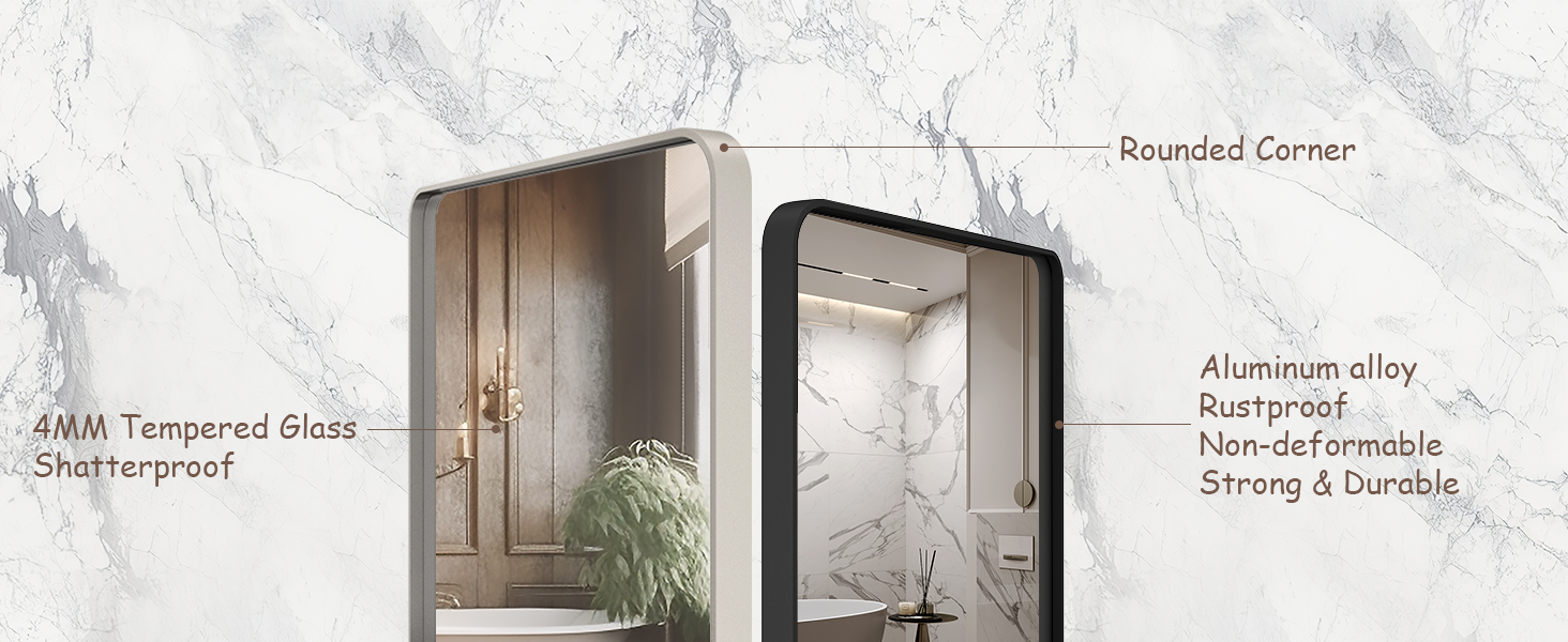 Black Bathroom Mirror over Sink