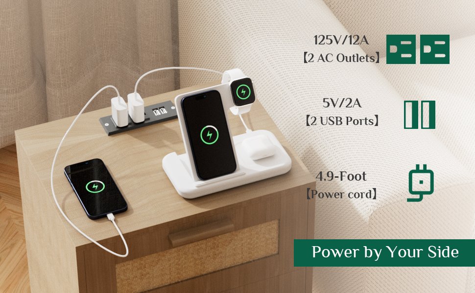 nightstand with charging station