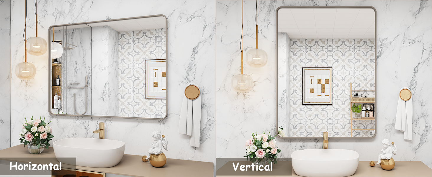 Silver Brushed Framed Mirror