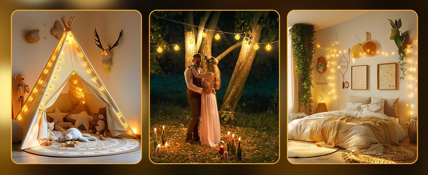 Minetom Battery Operated Crystal Globe String Lights