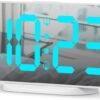 ALANAS Digital Alarm Clock with Dual Alarms, Mirror LED Bedroom Alarm Clocks for Kids, Adjustable Brightness, Snooze, 2 USB Ports for Cellphone Charging, 12/24 Hour Display.