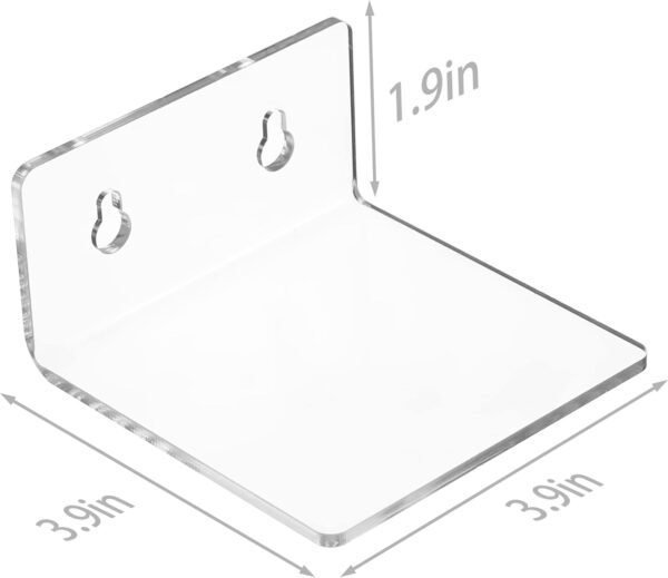 Acrylic Small Adhesive Wall Shelves,Mini Floating Shelves,Acrylic Display Shelves,Ledges for Pop Figures,Plant,Picture Photo Modern Wall for Bedroom Decor Living Room