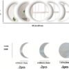 5 Pieces Acrylic Mirror Wall Stickers Natural Wall Decor Self Adhesive Mirrors Stickers Moon Phase Mirror Bohemian Wall Decoration for Home Living Room Bathroom Bedroom Decor (20cm)